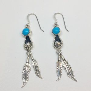 Vintage Navajo RB Running Bear Earrings